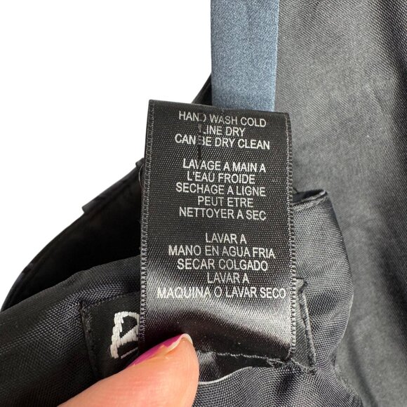 Vintage Y2K BCBG Paris‎ Black Baby Doll Mini Dress Blue Floral Empire Waist Prom - Picture 4 of 11